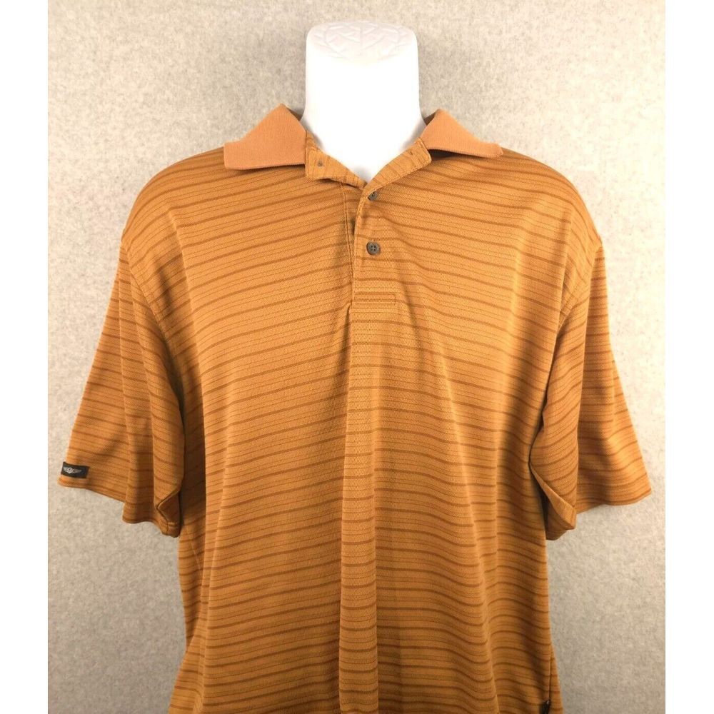 Straight Down Performance Mens Polo Shirt Short Sleeve Large‎ Orange